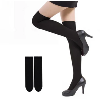 1 Чифт Нови Горещи Мини-Жени За момичета Мода Пролет Лято Непрозрачни Над Коляното Бедрата Високо Еластични Секси Чорапи Черен/Бял Цвят