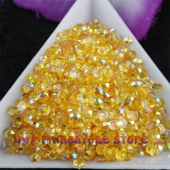 10000 бр./пакет,SS12 3 мм TM злато жълт AB Цвят Желе Смола Crystal Кристали за нокти Апликация живопис планински кристал за нокти