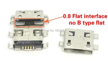 100шт Micro USB 5pin 0,8 мм без страничните плосък интерфейс устата без усукване страничен конектор-конектор за мобилен телефон Mini USB Jack