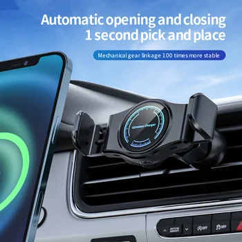 15 Вата Автомобилното Безжично Зарядно Устройство със Сензорен контрол Qi Безжично Зарядно Устройство в Автомобил Вентиляционном отверстии Държач Зарядно Устройство за Iphone X 12 Samsung