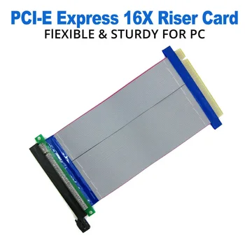 19 СМ Адаптер PCI-E Странично Card Адаптер PCI Express 16X-16X Удлинительный Кабел Гъвкав удължителен кабел лента