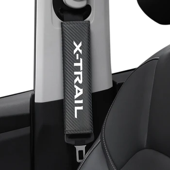 2 бр. Автомобилен стайлинг от въглеродни влакна Калъф за колан на автомобила за сигурност Защитна подплата за Nissan X-TRAIL XTRAIL T30 T31 T32 2013-2019 Аксесоари