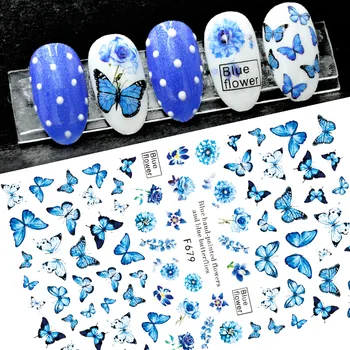 3D Пеперуда Етикети за Цветни нокти DIY Лепило Плъзгачи Стикери За нокти Лазерна Обвивка Фолио за Декорация на Нокти Маникюр Аксесоари