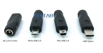 5 vdc 5,5 * 2,1 мм Жак захранване USB 3,1 Тип C USB-C Тип-c 5,5 mm *2,1 мм, Mini-USB и Micro-USB Адаптер dc Жак за захранване