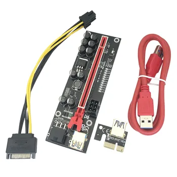 6 БРОЯ PCIE Странично VER011 Pro USB 3.0 VER 011 Стойка за Видеокартата Кабо Странично PCI Express X16 удължителен кабел Адаптер за Карта за майнинга БТК