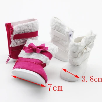 7 см Мини-стоп-моушън Обувки за 43 см Новородени Кукли Аксесоари И Американската Кукла Снегоходки 1/3 bjd Зимни Детски Обувки