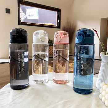 780 ml Пластмасова Бутилка за вода за пиене Преносими Спортни принадлежности за къмпинг, на открито Чай, Кафе, Кухненски Инструменти за училище Прозрачен