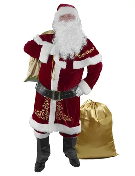 8 бр. Коледен костюм на Дядо Коледа Брадата Много Мъже Cosplay Облекло на Дядо Коледа Маскарадное рокля в Рождественском костюм Костюми за възрастни