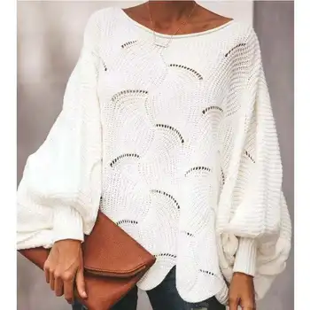 BaoMyZhuo Есен Зима Топ с дълъг ръкав Женски топъл пуловер голям размер на Корейската мода Дамски Пуловер Пуловер Облекло