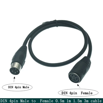 DIN 4-пинов конектор от един мъж към мъж Жена Аудио-и видеокабель S-образен конектор DIN 4-пинов конектор Midi 4-пинов кабел 0,5 м 100 см 150 см на 300 см