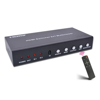 HDMI 2x1 Мулти-инструмент с 2-пристанищен ключа PIP Hdmi плавно не черен екран с разветвителем на екрана RS232 IR 2