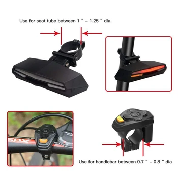 MEILAN Безжично Дистанционно Управление на Велосипеди Фенер USB Акумулаторна Лампа мигач Мотор Задна Задна Светлина Лампа Мтб Част Аксесоари