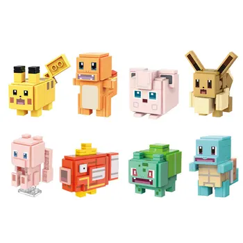 Pokemon Строителни Блокове Дьо Монтар Минифигурки Забавни Играчки Строителен Комплект за момчета Коледни Играчки Подарък Тухли Строителство