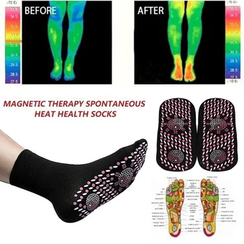 Puimentiua Самонагревающиеся Чорапи за здраве, магнитна терапия Дишаща Грижа За краката Топли Чорапи Зимни Масаж Топли Чорапи Налягане