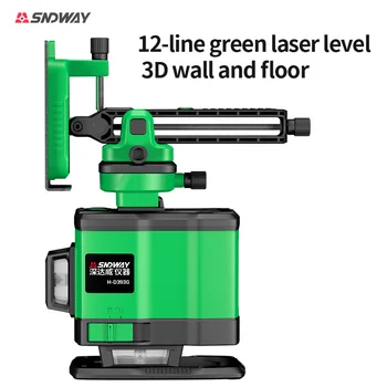 SNDWAY 3D 12-лайн зелен лазер хоризонтална и вертикална машина за висока точност на 360° автоматичен хоризонтален glare напречната линия на стикери за стена