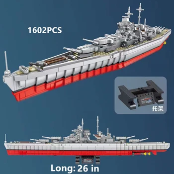 WW2 Военни Кораби Серия от Строителни Блокове Модел на линеен кораб от клас боен кораб Бисмарк Играчка, Подарък 1606ШТ