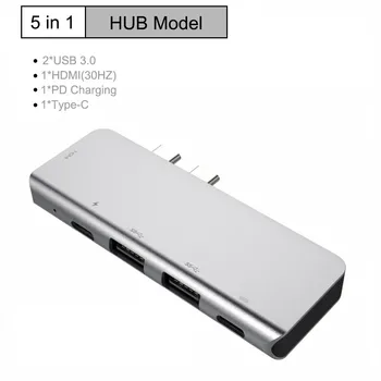 Алуминиев адаптер USB концентратор C СЪС зареждането на USB-C PD 4K, HDMI, USB 3.0 За MacBook Air 2018/2019 MacBook Pro 2019/208-2016