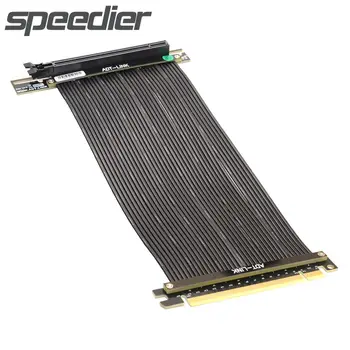 Висока Скорост на 3.0 x16 PCIE Странично Кабел Графична Видео карта PCI-E Gen3 16x Гъвкав Удължител за Стойка 90 Градуса GPU, За шасито ATX PC