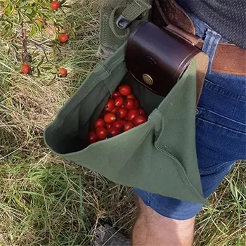 Външна чанта за фуражирования Кожена Холщовая чанта за храсти Чанта за събиране на плодове, с колан и обувки за туризъм, Къмпинг, Съкровища и миди