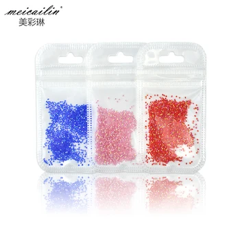 Гореща разпродажба 1 опаковка/1440 бр. 1.1 mm AB Нередовни 3D Кристални Кристали за нокти Микро-мини-кристали за нокти декорации за маникюр