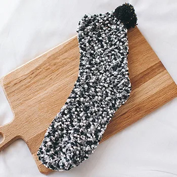 Дамски зимни топли меки чорапи за пода Чорапи за торта Коралови кашмир чорапи Нов стил За жени за момичета Сгъстено спални чорапи