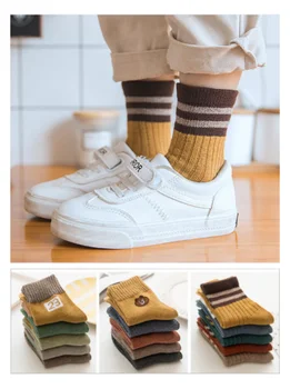 Детски чорапи, памучни чорапи, чорапи със средна дължина, four seasons, памучни чорапи за момчета и момичета, детски чорапи среден и голям размер