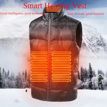 Електрически жилетка с бързото изгаряне Модни якета с топъл Топлинна топла зима Умен тристепенна жилетка с подгряване За мъже Палто на открито