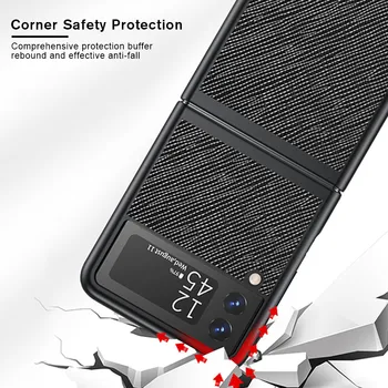 За Samsung Galaxy Z Flip3 5G Калъф от Твърда Пластмаса кожена делото сега вход Z Flip 3 ZFlip ZFlip3 Противоударная Защита на Телефона Fundas