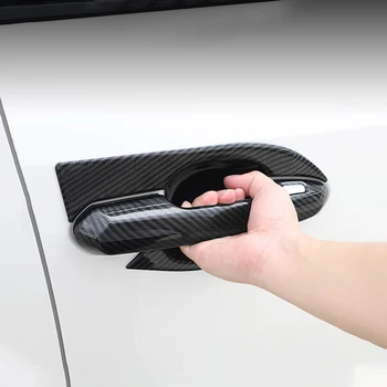 За Toyota Highlander Kluger 2020 2021 2022 Въглеродни Влакна, Дръжка на Вратата на Автомобила Капакът на Чашата Декор Стикер Аксесоари за подреждане