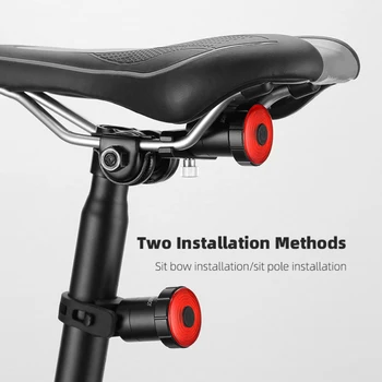 Задна светлина на велосипеда, Интелигентен Автоматичен Сензор за Спиране Водоустойчив USB Акумулаторна Велосипеден Фенер Колоездене Задна Светлина Аксесоари за велосипеди