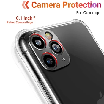 Защита на Камерата устойчив на удари Калъф За iPhone 11 Pro Max 12 Mini X XR XS Plus 8 7 SE 2020 въздушна Възглавница Прозрачна Силиконова Капачка телефон