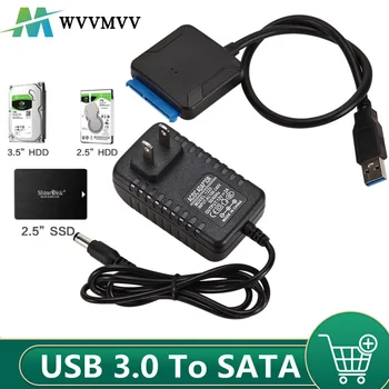 Кабел USB 3.0 За SATA 3 Кабел Превръщането на адаптера за Sata, USB Кабели Подкрепа за 2,5/3,5-Инчов Външен адаптер SSD HDD Твърд Диск