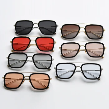 Квадратни слънчеви очила Swanwick мъжки поляризирани кафяво-сини слънчеви очила за шофиране в полуметаллической рамки за жени с високо качество лятна мода, стил