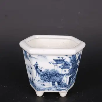 Китайският Стил на Синьо-Бял Порцелан Дизайн на Водния Град Саксия на Саксия 4,49 инча