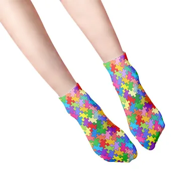 Класически Горещи продажба на Дамски чорапи на щиколотках Ежедневни Удобни Висококачествени цветни чорапи-пъзели Бизнес вечерна рокля Къси чорапи