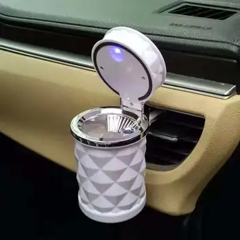 Колата портативен led лампа автомобилна пепелник универсален цилиндър за цигари седалка автомобили пепелник автомобилна led пепелник