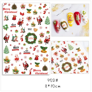 Коледни Стикери за нокти Снежинка Лосове Дядо Коледа Стикери за нокти направи си САМ Коледна украса бижута Ноел коледни етикети