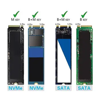 Корпус M2 SSD Корпус NVME M. 2 КЪМ USB Type C 3,1 SSD Адаптер За Двухпротоколного NVME PCIE NGFF SATA M/B Ключ SSD Кутия за Дискове SSD Калъф