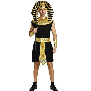 Костюми за Хелоуин Древен Египет Египетският фараон Тутанкамон Цар Императрица Клеопатра Кралица Костюм Cosplay Облекло за Мъже Wome