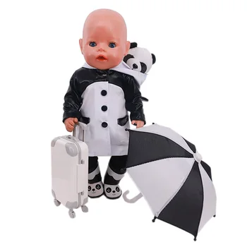 Кукла Панда Дрехи, Обувки, Куфар Подходящ За 18-инчовата Кукли на Американската Момичета,43 см Нов Възстановената Кукла,Играчка за момичета,Аксесоари за Руски кукли