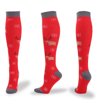 Мъжки И дамски Чорапи Коледна Мода Компресия Чорапи На Склад Дълги Тръби Ежедневни Чорапи медицинска Сестра Спорт