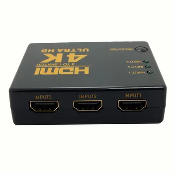 Нов Черен Мини 3 Порта HDMI Превключвател 3x1 HDMI Превключвател 3 входа 1 изход Сплитер HDMI Порт за HDTV 1080P Видео
