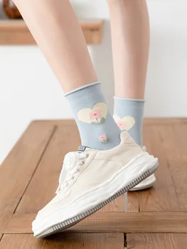 Нови дамски сладки чорапи със средна тръба за Високо качество Новост Зимни Топли Домашни спортни Хипстерские пакети Подарък за дамите Чорапи с шнорхел