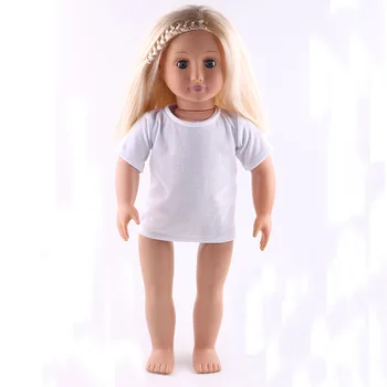 Облекло За кукли 2 Цвята на Бяла и розова тениска Дрехи са Подходящи За 18-Инчовата Американската Кукла и 43 См Роден Кукли За Поколение Аксесоари За кукли