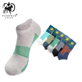 ПИЕР поло мъжки чорапи-5 чифта летни памучни ежедневни мъжки чорапи за лодки дишащи дезодоранти мъжки чорапи на райета в тон Calcetines Сокс