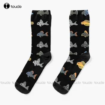 Плеко! Plecostomus Pleco Аквариум чорапи за риба Мъжки чорапи Коледна мода Коледен подарък Унисекс за възрастни, Тийнейджъри на Младежки чорапи за поръчка