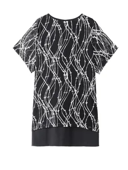 Плюс Размер 10XL 8XL 6XL 4XL Дамски летни тениски с къс ръкав, дамски елегантни черни върхове с принтом, женски тънки тениски за мъже