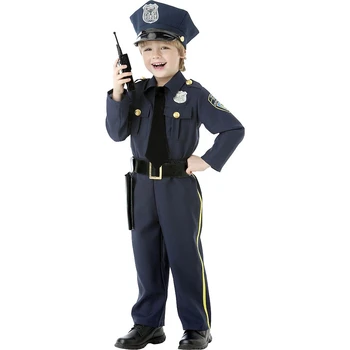 Полицията на Ню Йорк Cosplay Костюм Карнавальная парти Момче Момиче Полицейски Комплект Дрехи за полицията от 3 до 9 години, за детски полицейски костюм