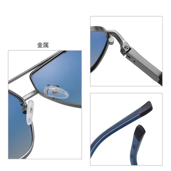 Поляризирани слънчеви очила Мъжка мода двуцветен Слънчеви очила в голяма рамка, Извънгабаритни за мъже Луксозна марка UV400 Сини очила за шофиране на кола