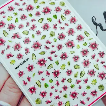 През пролетта на цветя Рима Стикер за нокти Самозалепващи Преводна стикер 3D Слайдър телефон САМ Съвети за Декорация на нокти Маникюр пакет